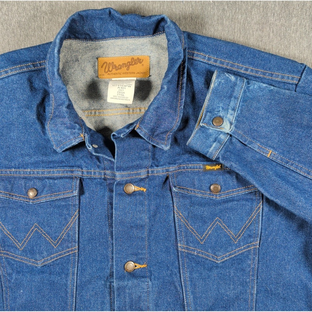 Wrangler Denim Shacket Chore Coat Jacket Classic Blue Dark‎ Wash 2XLT Excellent